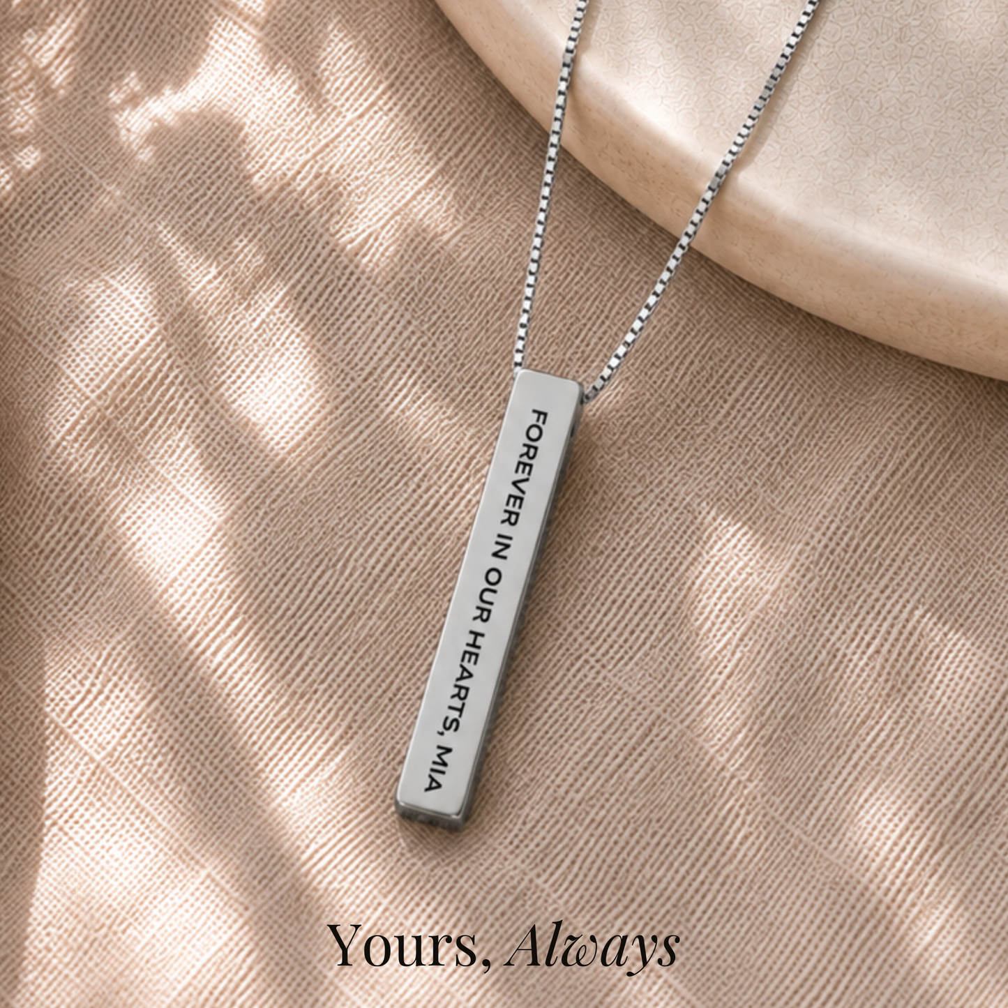 Forever In Our Hearts Bar Necklace
