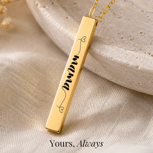 The Mama Heart Bar Necklace