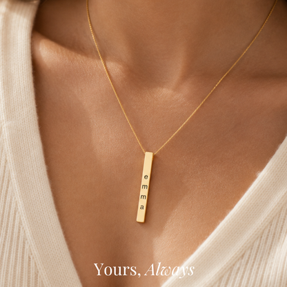 The Vertical Name Bar Necklace