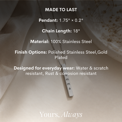 The Vertical Name Bar Necklace