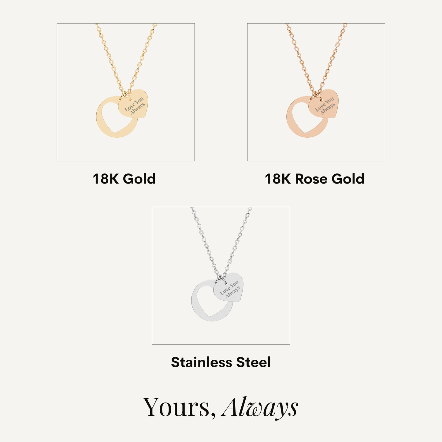 Love You Always Heart Necklace
