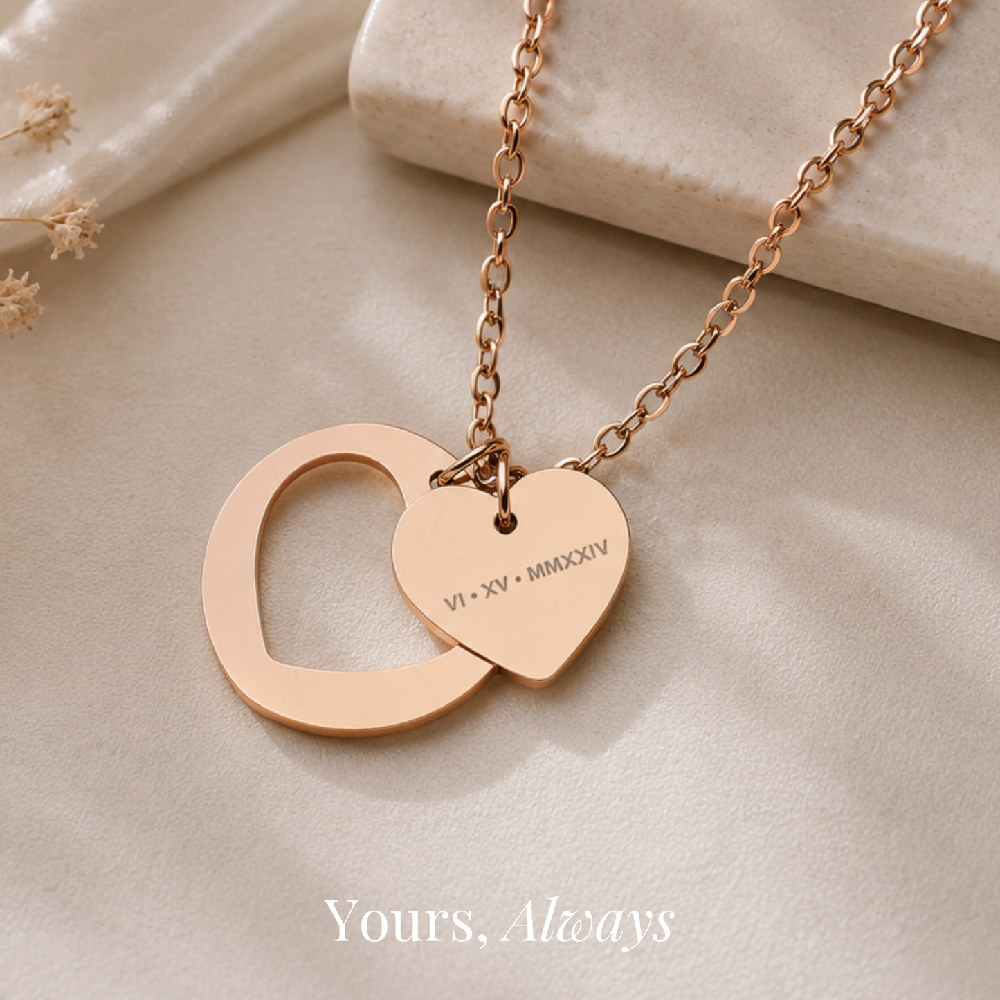 Our Date Heart Necklace