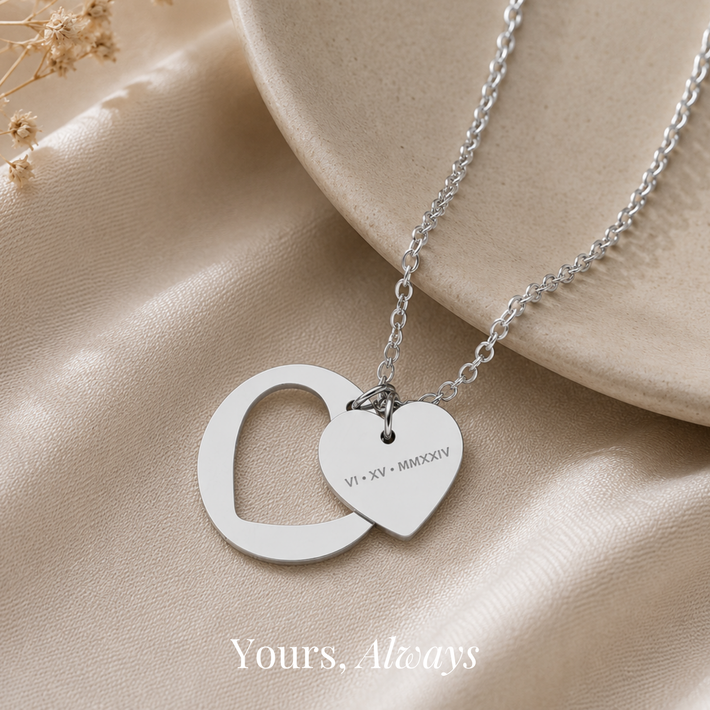 Our Date Heart Necklace
