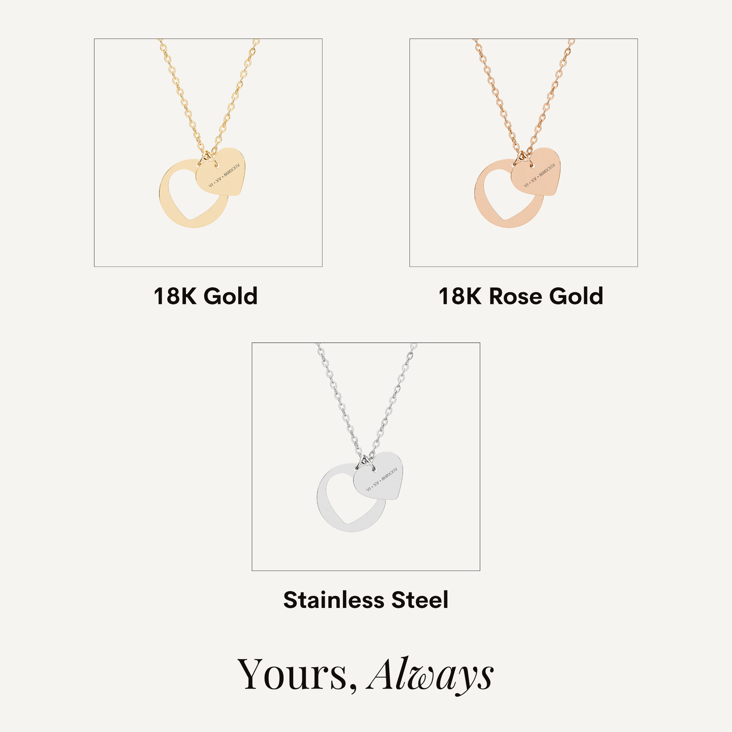 Our Date Heart Necklace