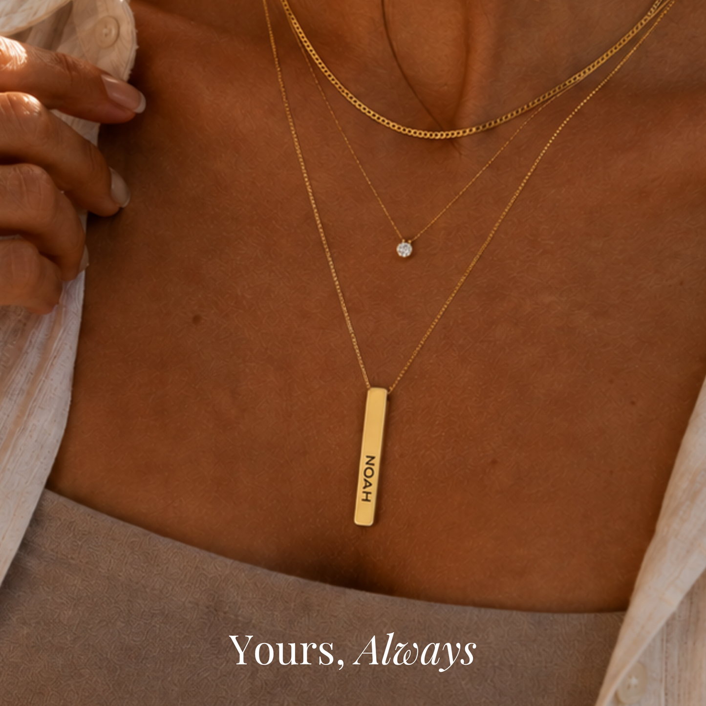Always My Baby Bar Necklace