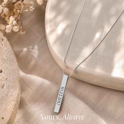 The Date I Carry Bar Necklace