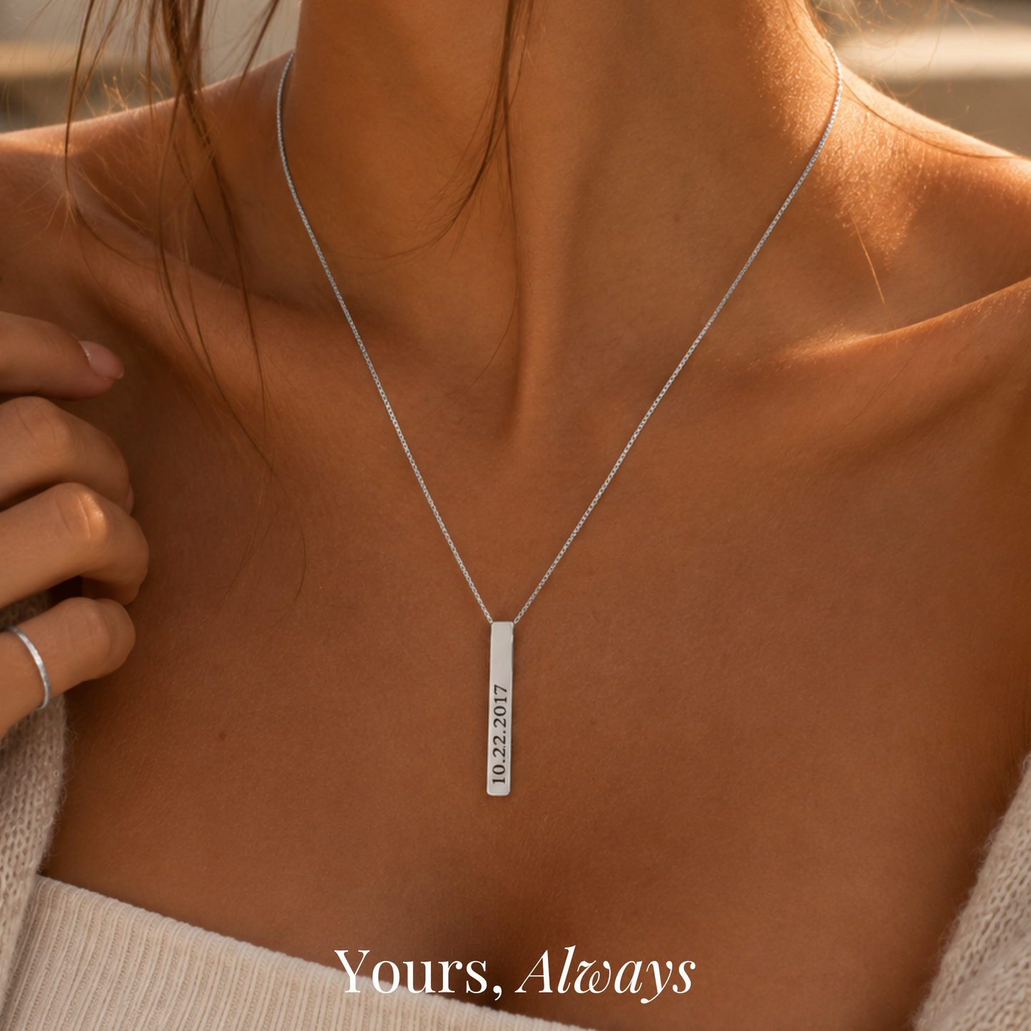 The Date I Carry Bar Necklace