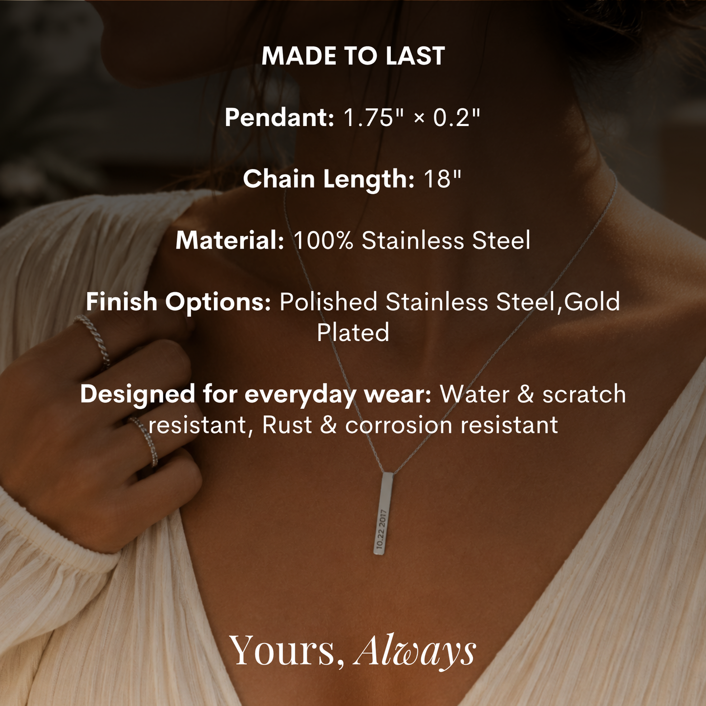 The Date I Carry Bar Necklace