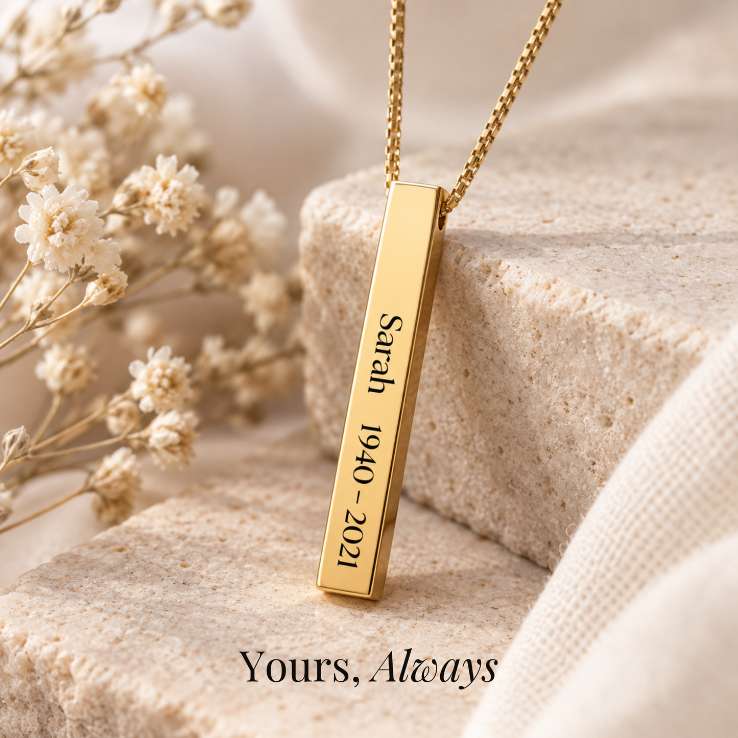 The Years We Shared Bar Necklace