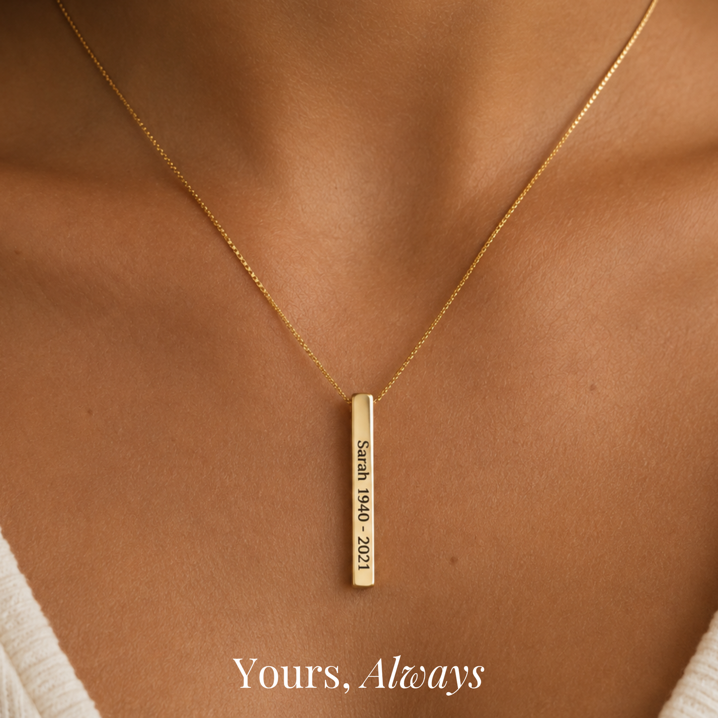 The Years We Shared Bar Necklace