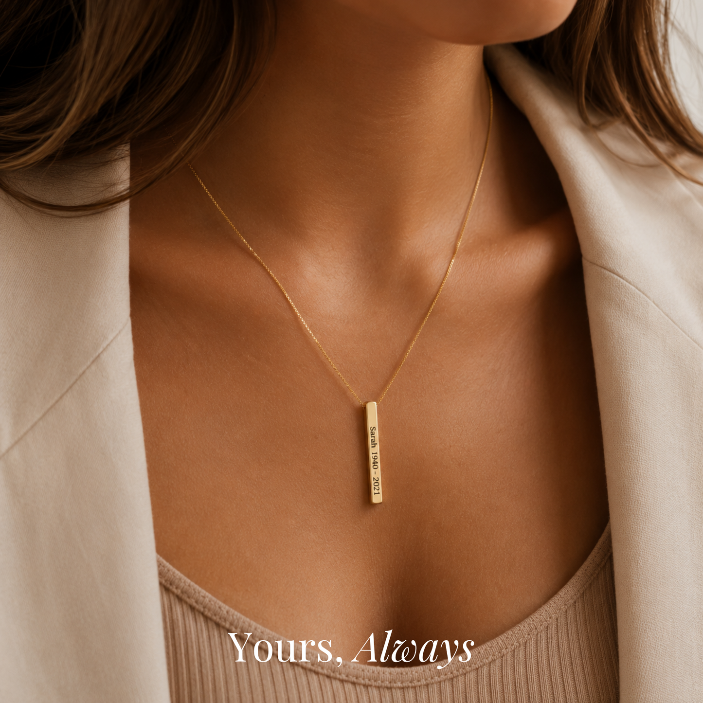 The Years We Shared Bar Necklace