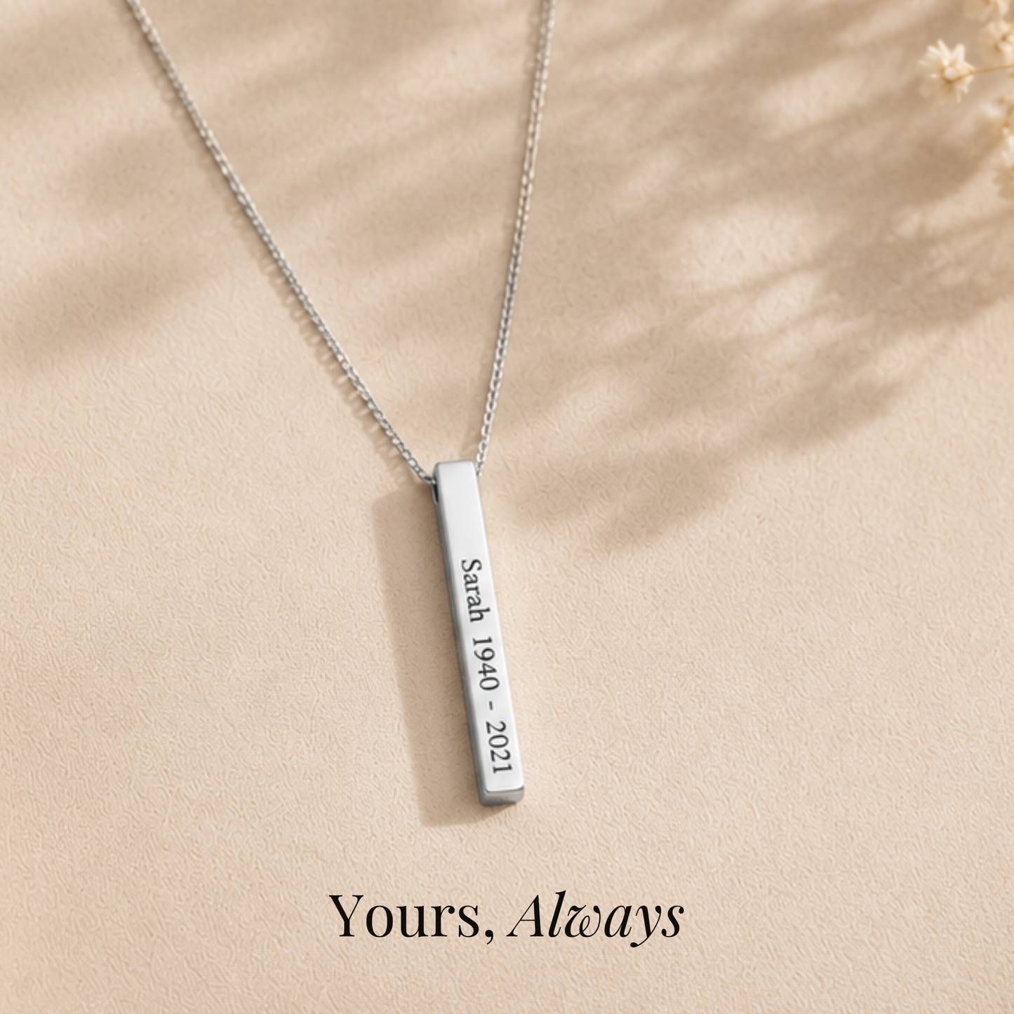 The Years We Shared Bar Necklace