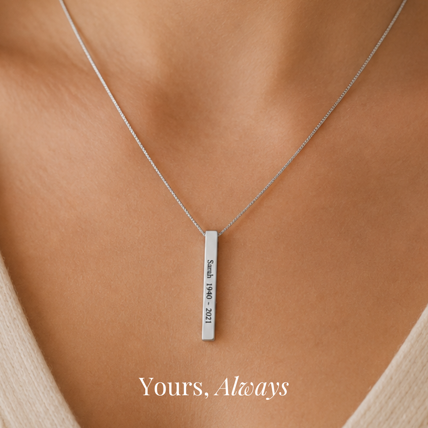 The Years We Shared Bar Necklace