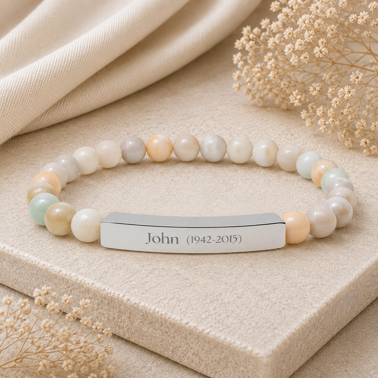 The In Memory of Memorial Beaded Bracelet