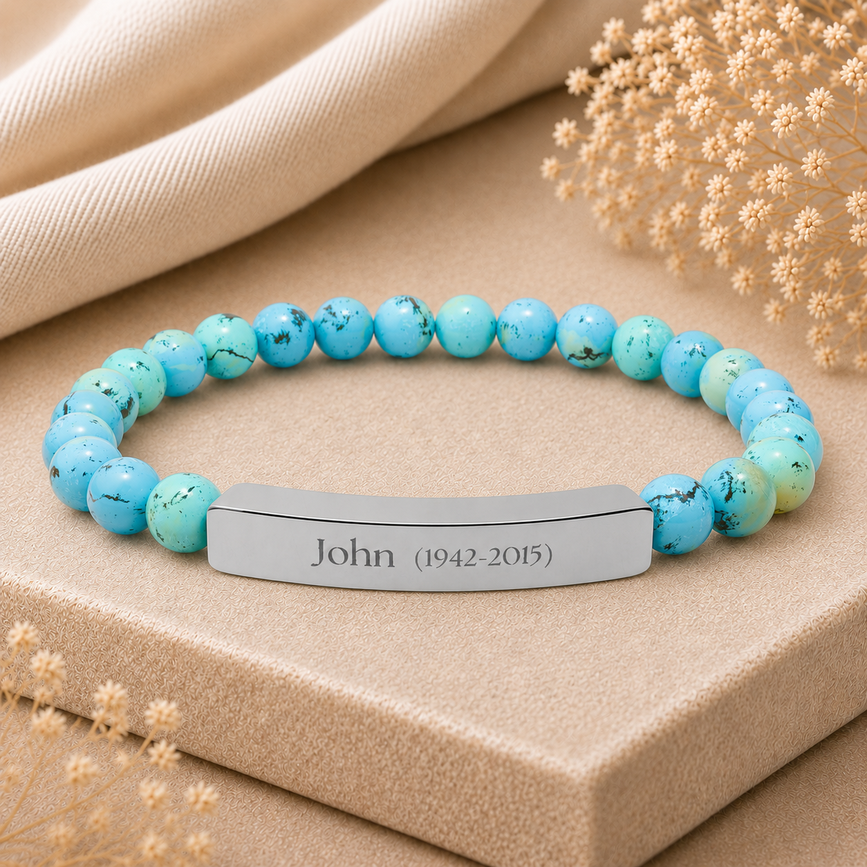 The In Memory of Memorial Beaded Bracelet