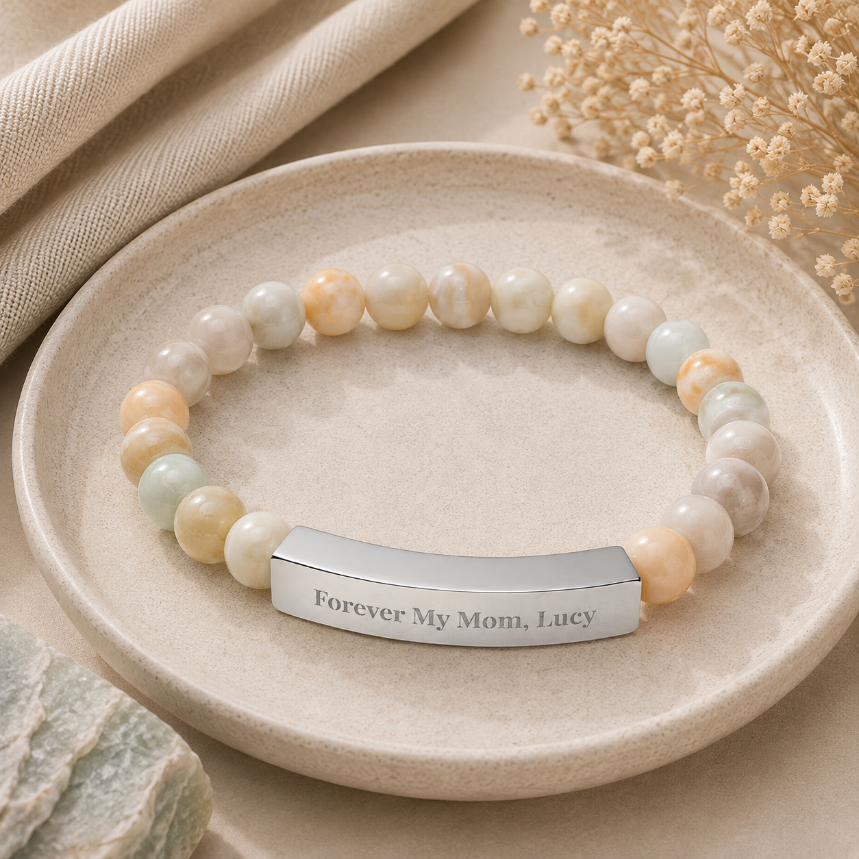 Forever My Mom Beaded Bracelet