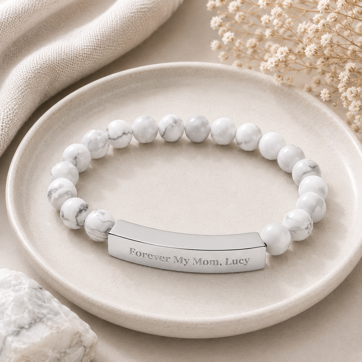 Forever My Mom Beaded Bracelet