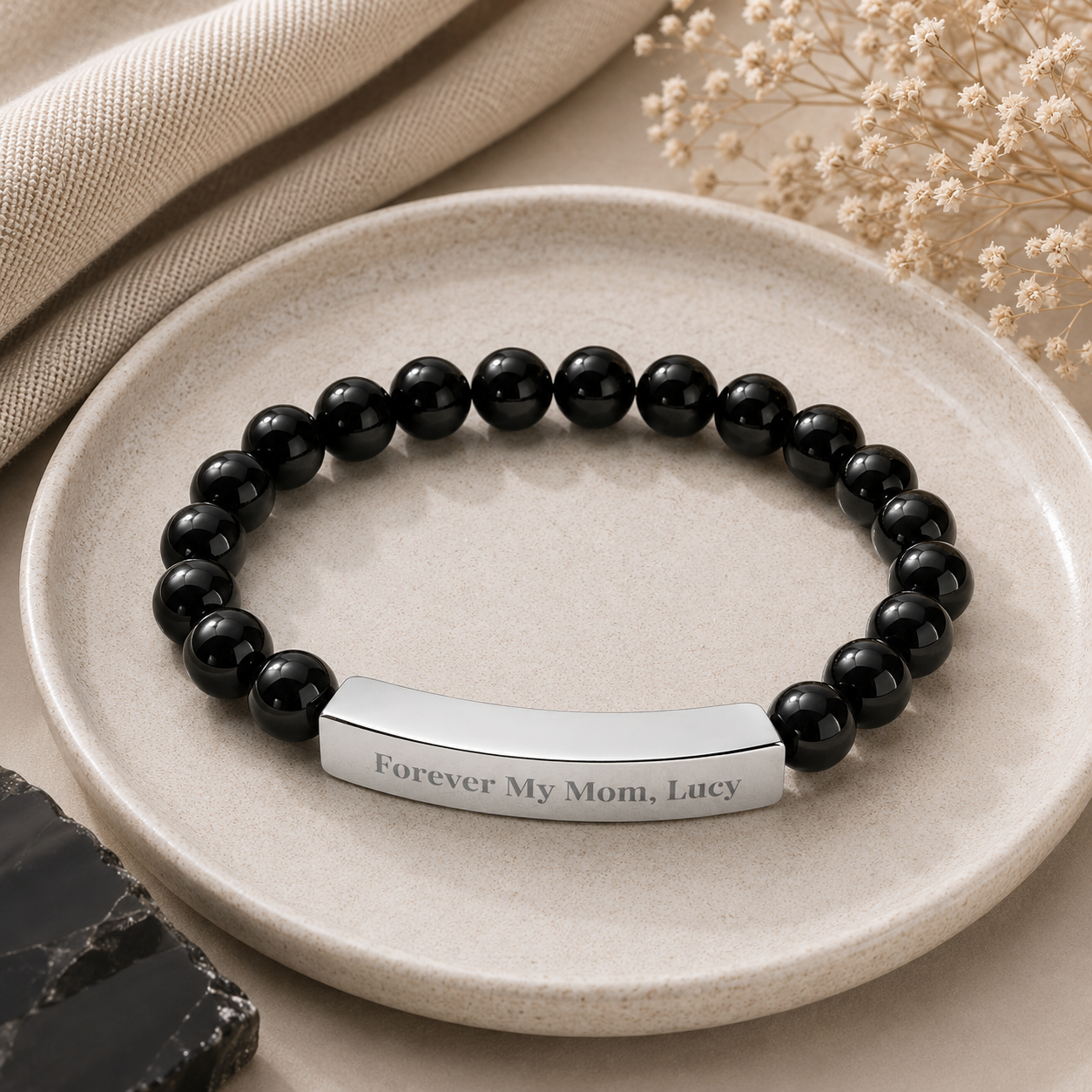 Forever My Mom Beaded Bracelet