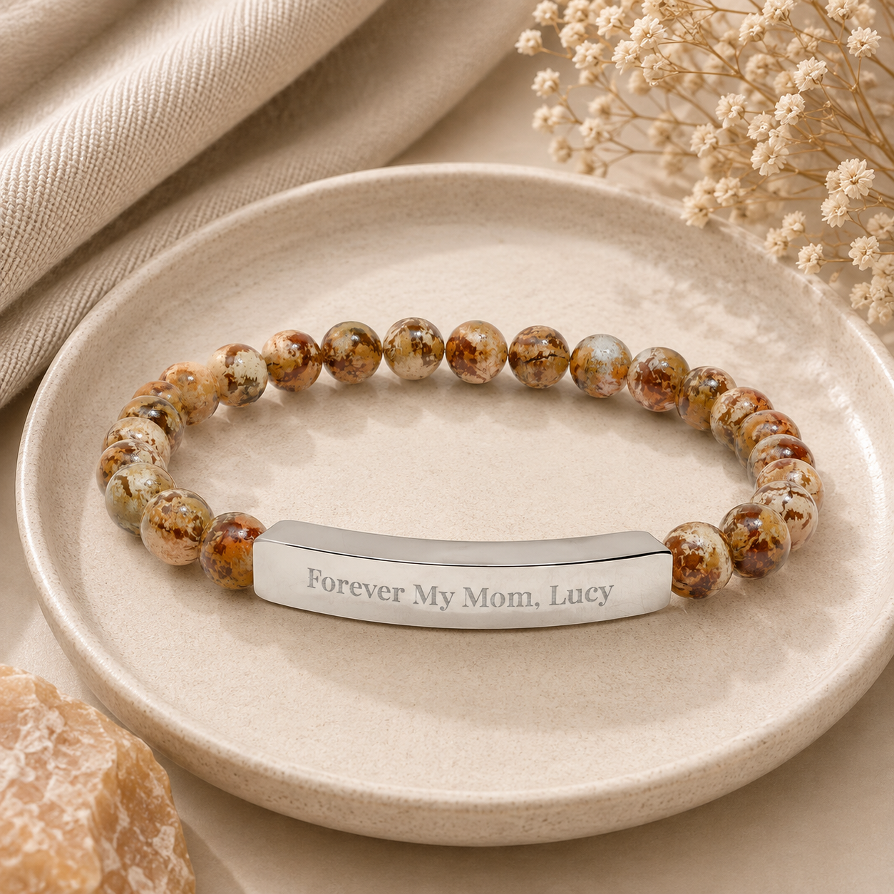Forever My Mom Beaded Bracelet