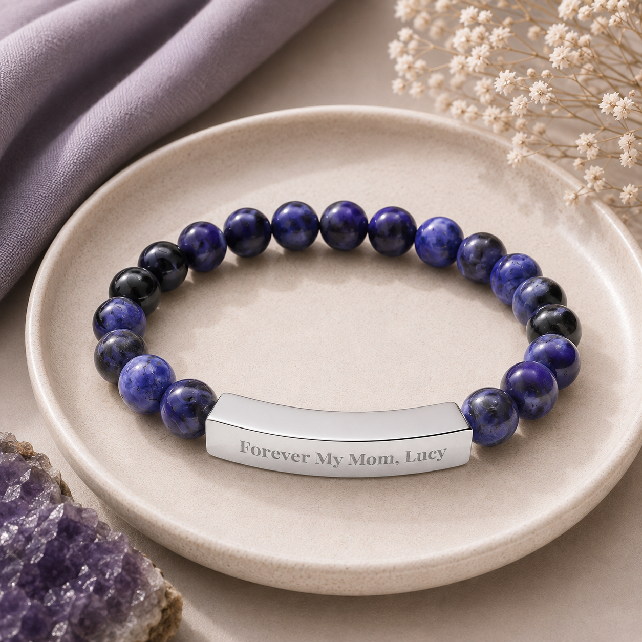 Forever My Mom Beaded Bracelet