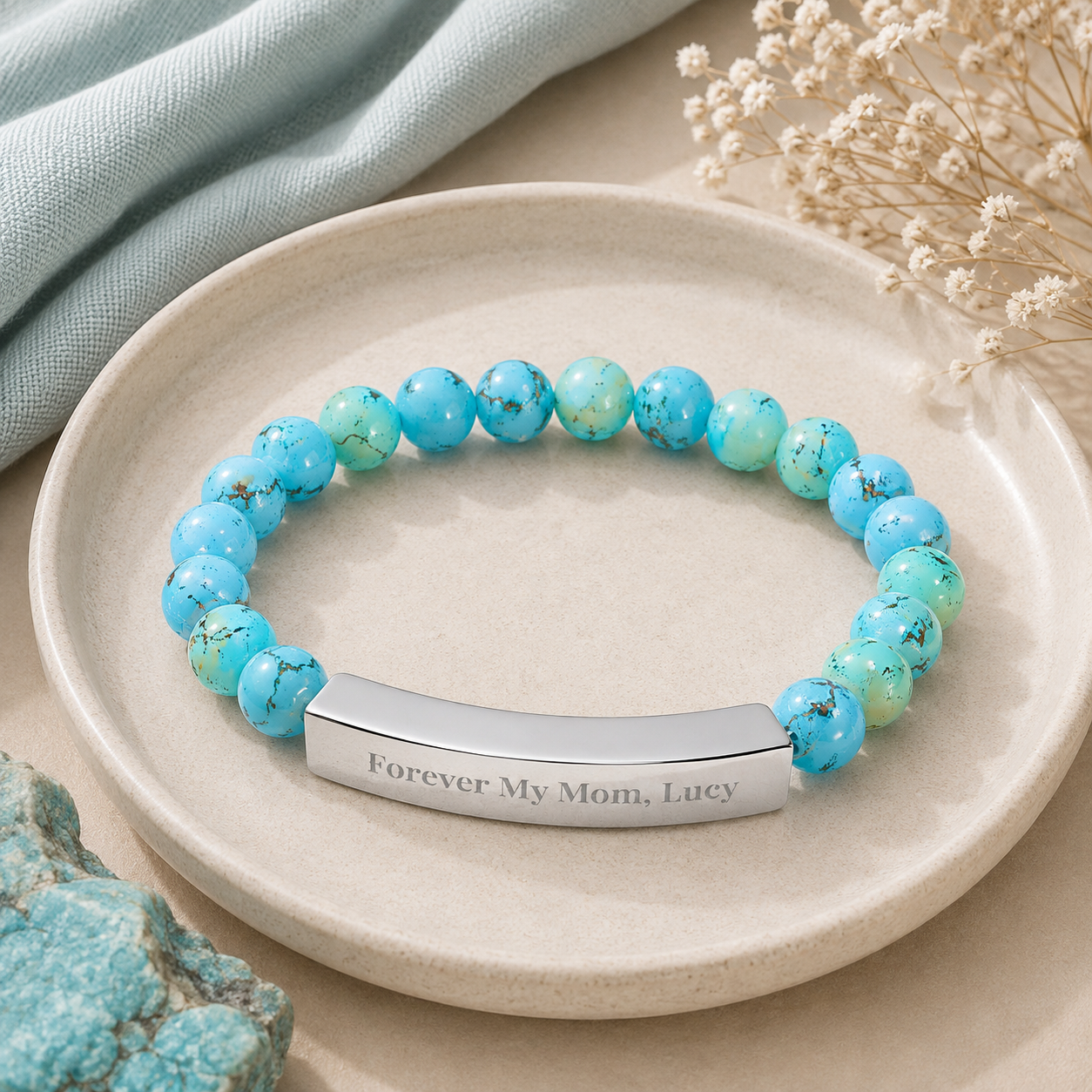 Forever My Mom Beaded Bracelet