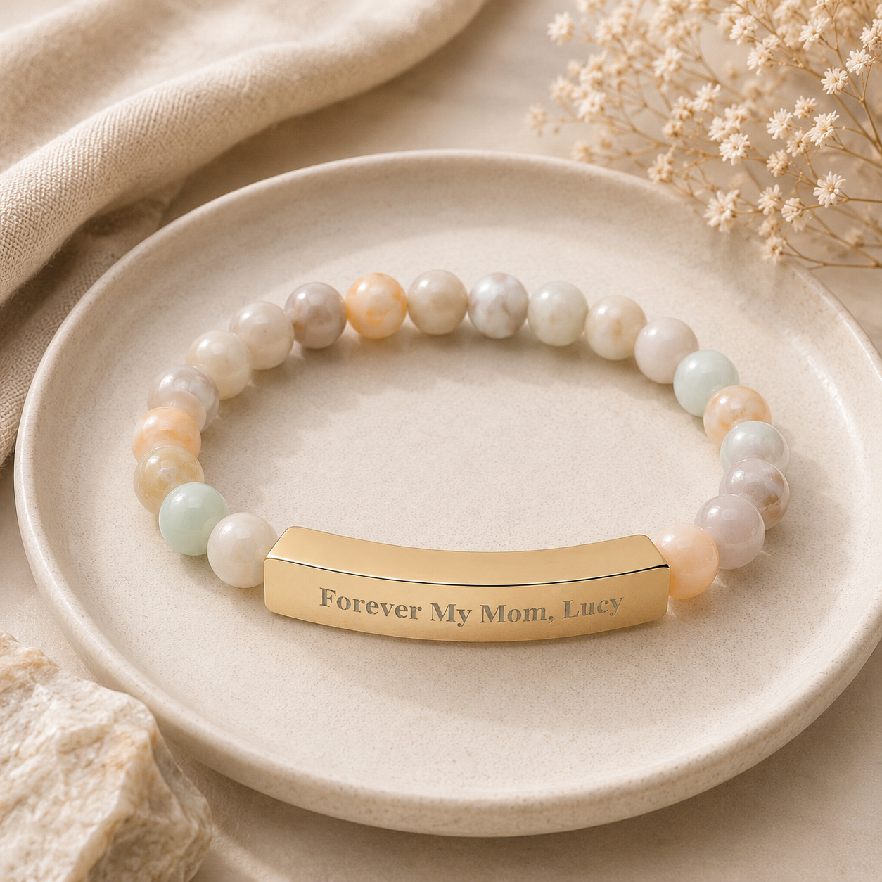 Forever My Mom Beaded Bracelet