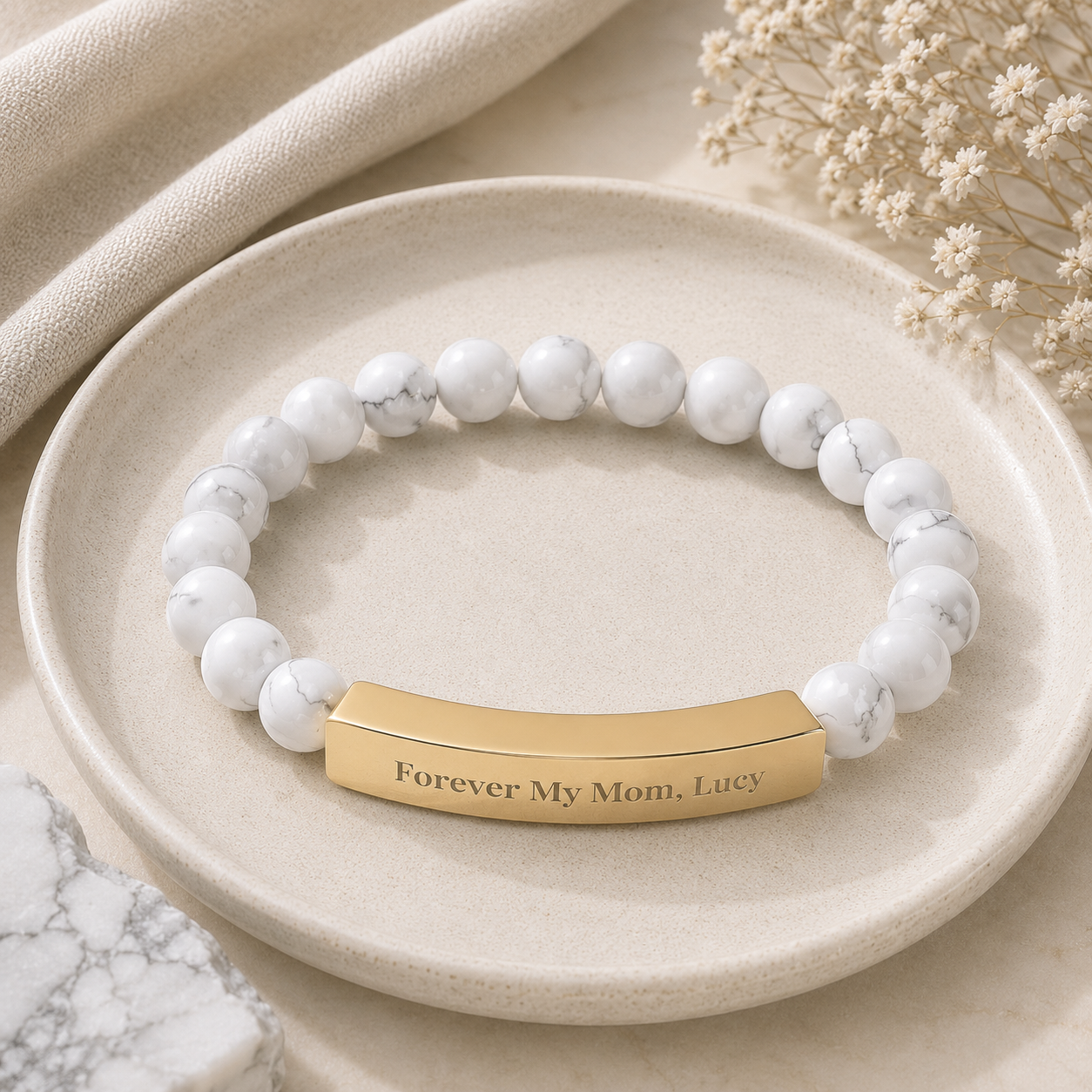 Forever My Mom Beaded Bracelet