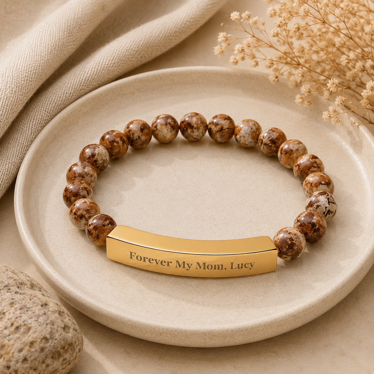 Forever My Mom Beaded Bracelet