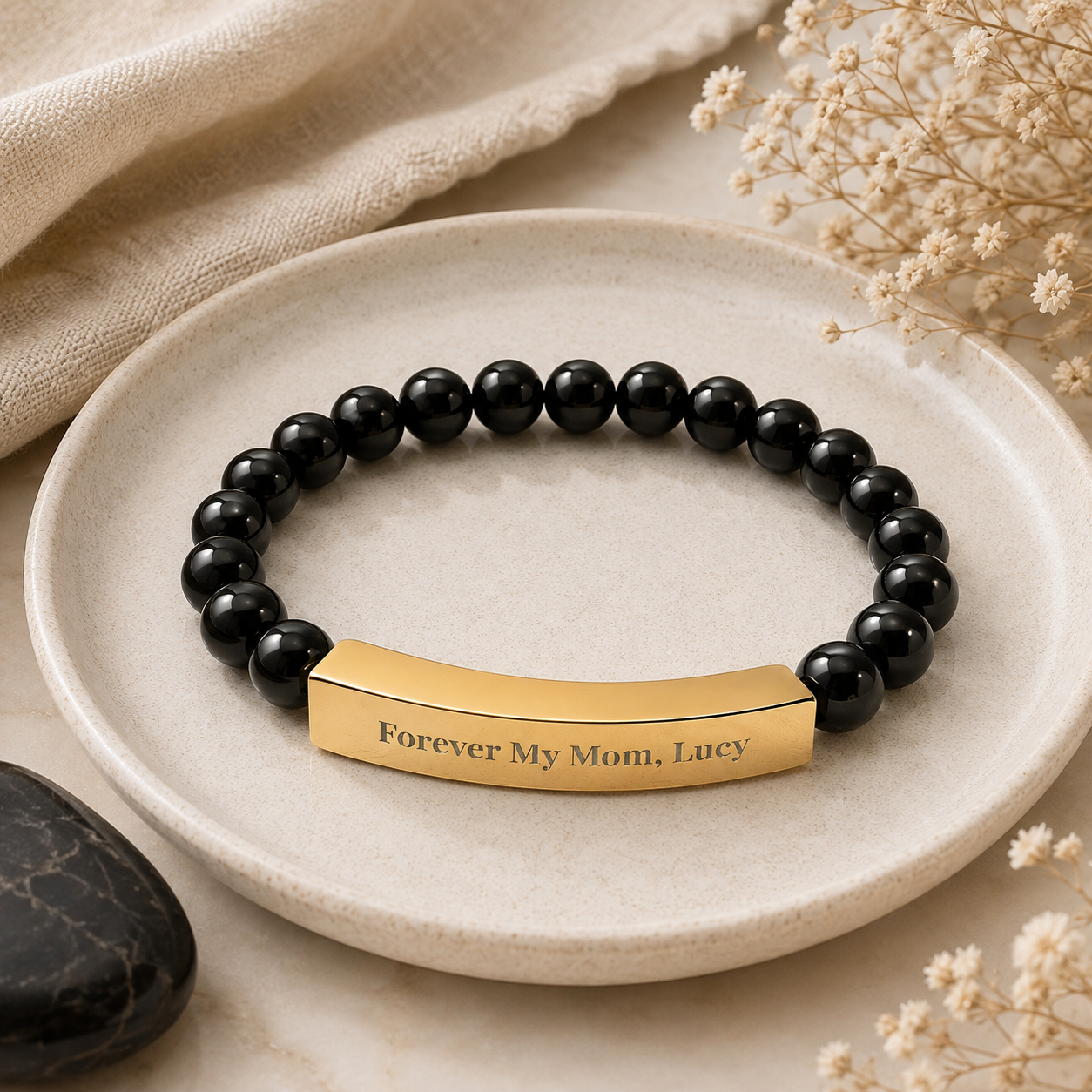 Forever My Mom Beaded Bracelet