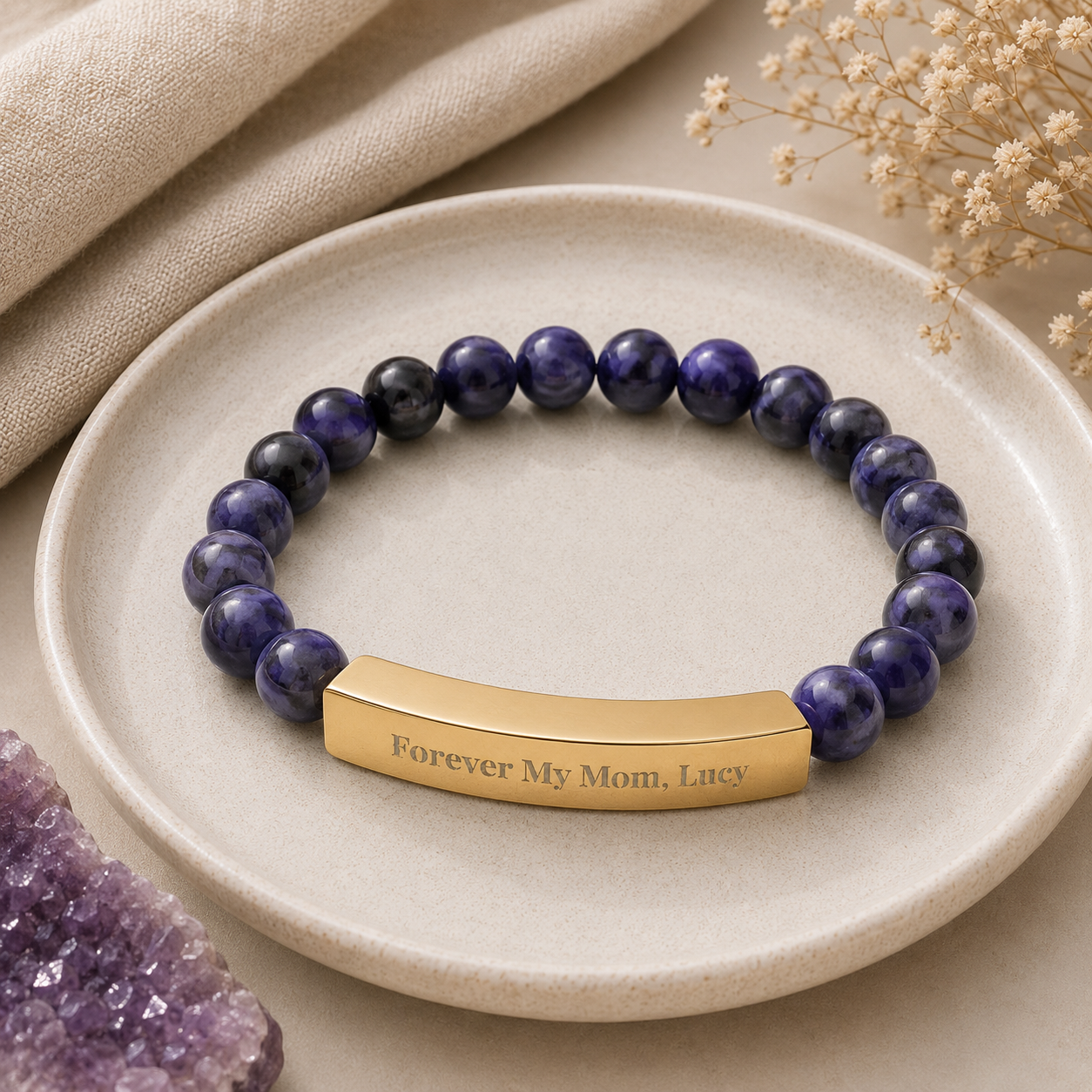 Forever My Mom Beaded Bracelet