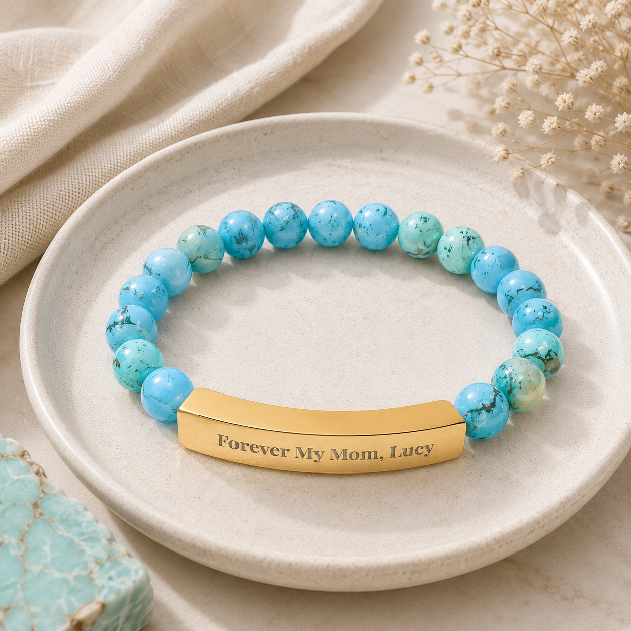 Forever My Mom Beaded Bracelet